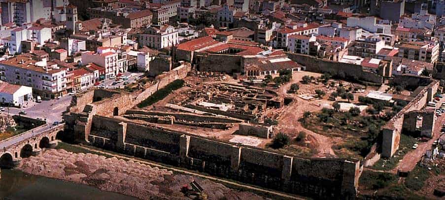 Alcazaba u Meridi, zračna snimka.