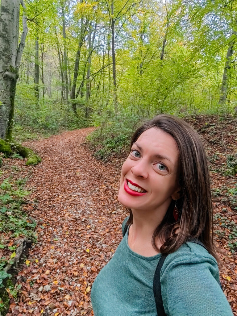 Ja u bukovoj šumi na putu prema Starom gradu Celje.