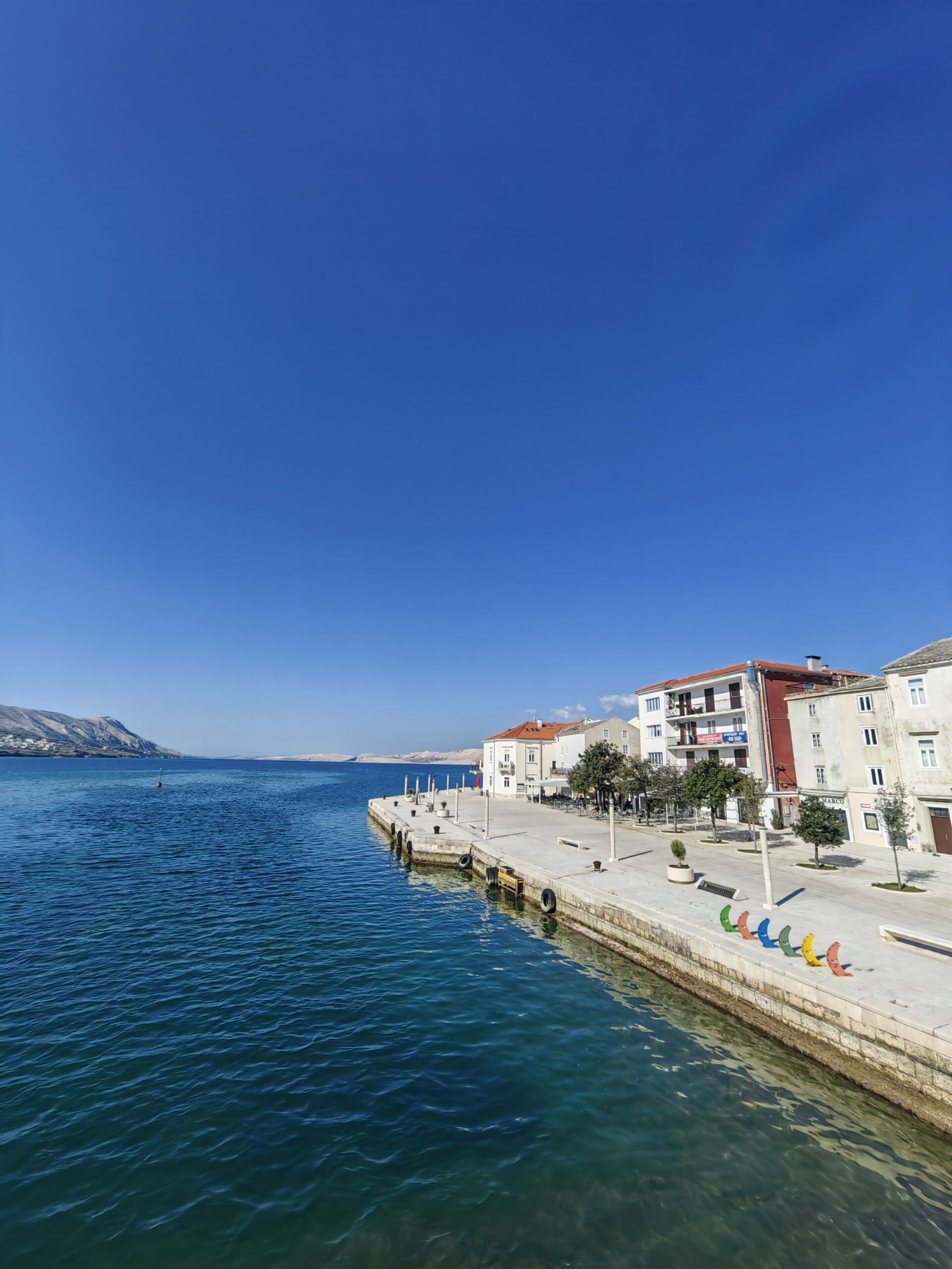 Waterfront in the historic town of Pag on Pag Island, Croatia